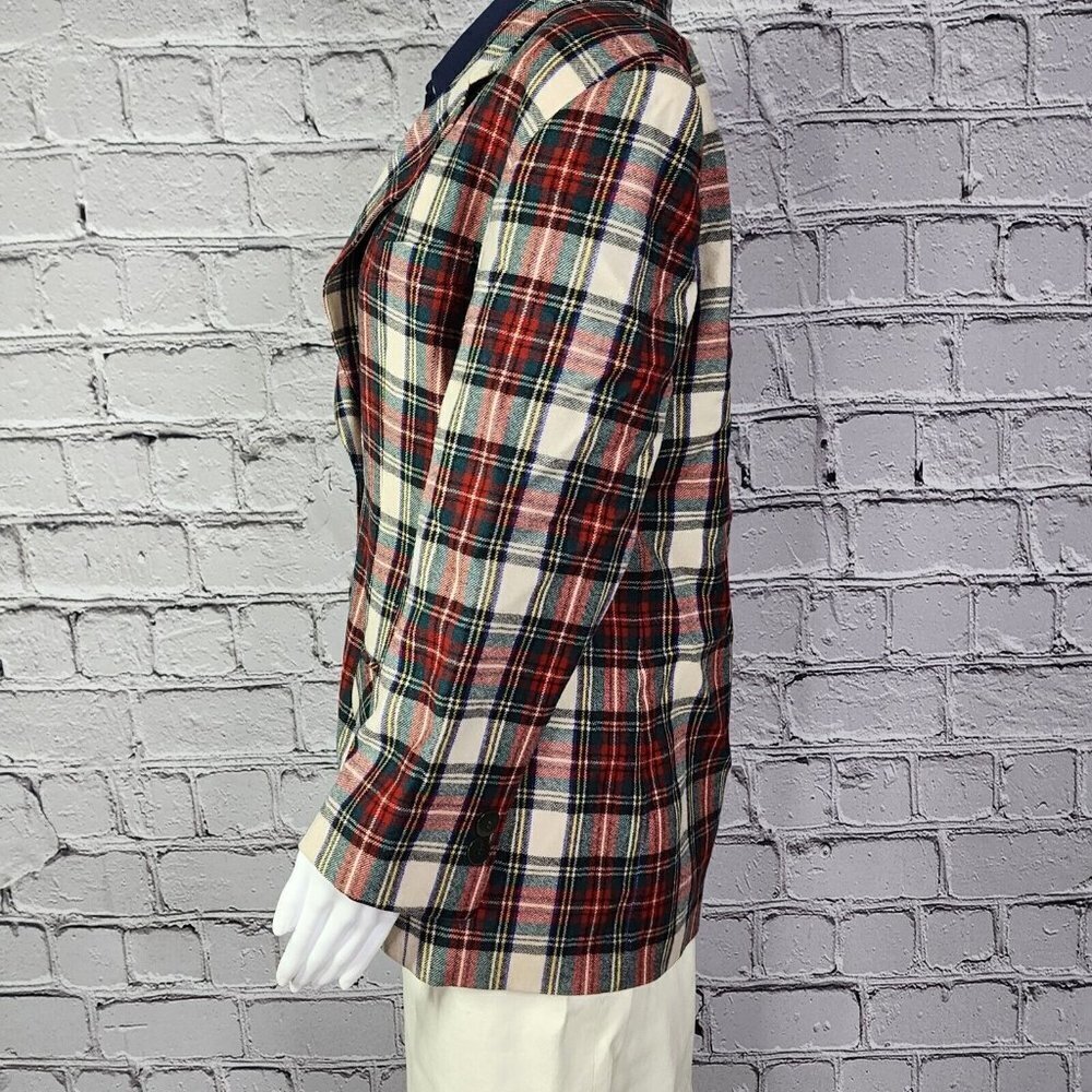 Giorgio Sant Angelo Wool Jacket Multi-Color Christmas Plaid Women's 14P - Picture 3 of 11